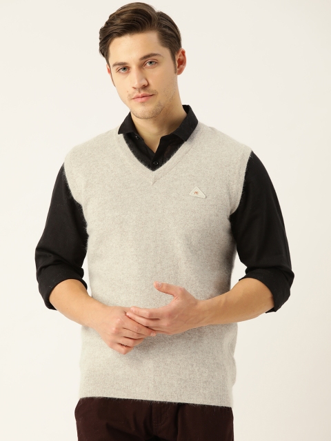 

Monte Carlo Men Grey Melange Solid Sweater Vest