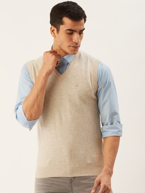 

Monte Carlo Men Beige Solid Sweater Vest