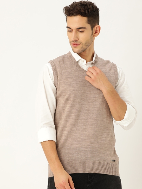 

Monte Carlo Men Beige Solid Sweater Vest