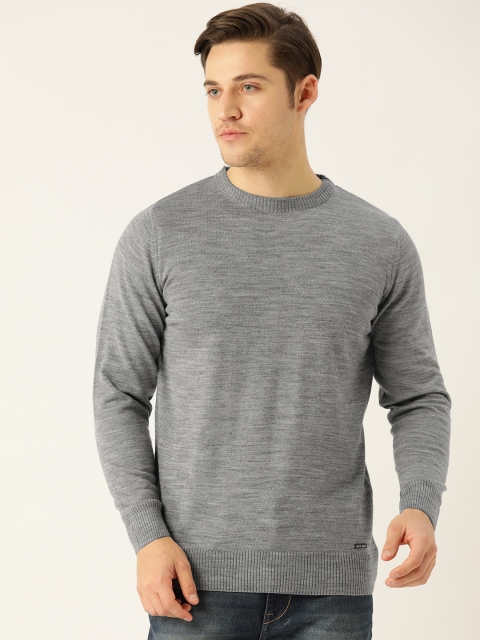 

Monte Carlo Men Grey Melange Solid Pullover