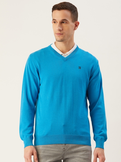 

Monte Carlo Men Blue Solid Pullover Sweater