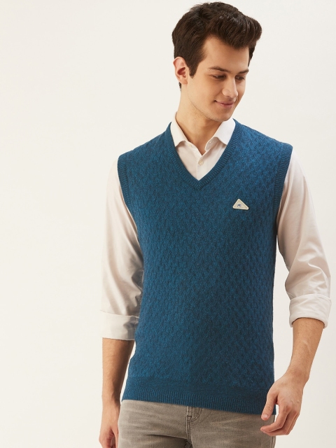 

Monte Carlo Men Blue Self Design Sweater Vest