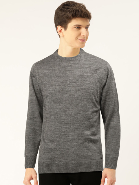 

Monte Carlo Men Charcoal Grey Self Design Pullover Sweater