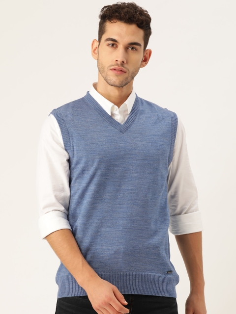 

Monte Carlo Men Blue Solid Sweater Vest