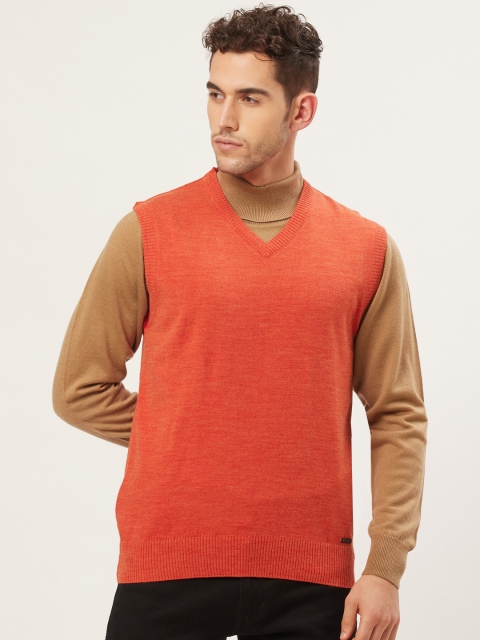 

Monte Carlo Men Orange Solid Sweater Vest