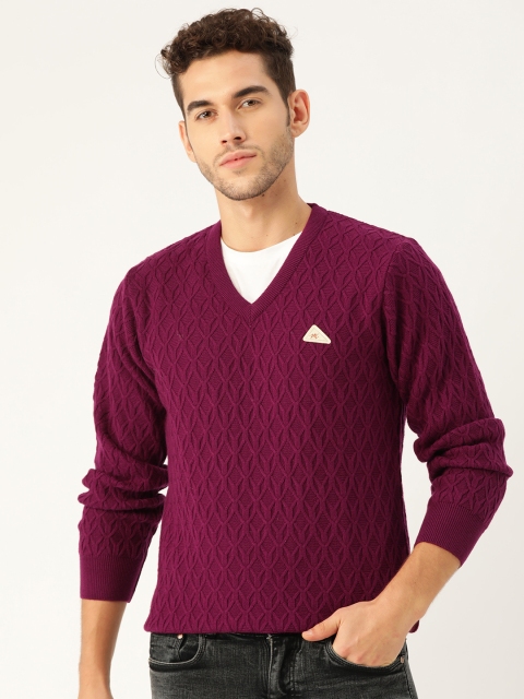 

Monte Carlo Men Maroon Cable Knit Pullover Sweater