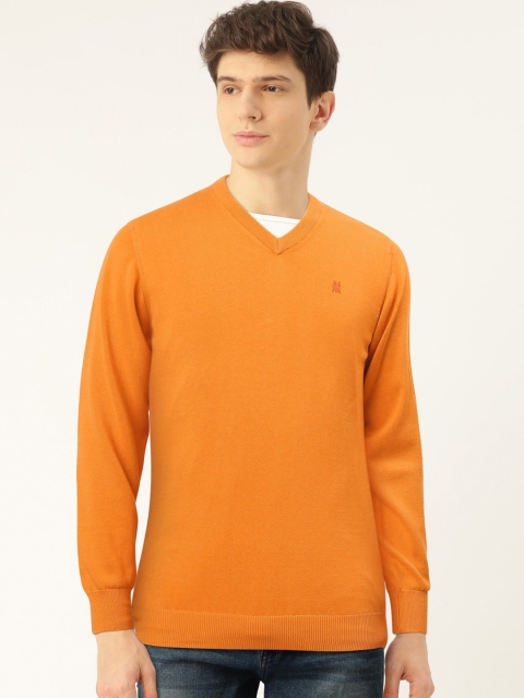

Monte Carlo Men Orange Solid Pullover Sweater