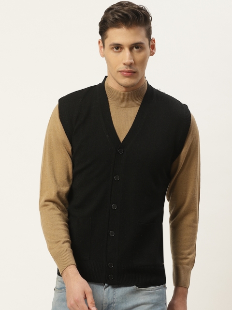 

Monte Carlo Men Black Solid Cardigan Sweater