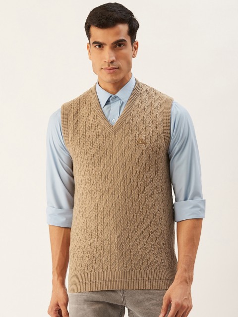 

Monte Carlo Men Beige Cable Knit Woollen Sweater Vest