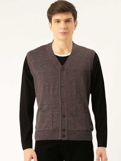 

Monte Carlo Men Charcoal Grey Solid Cardigan Sweater