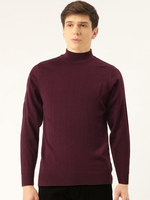 

Monte Carlo Men Aubergine Solid Pullover Sweater, Purple