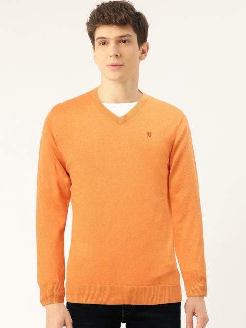 

Monte Carlo Men Orange Solid Pullover Sweater