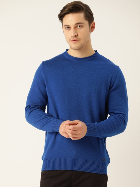 

Monte Carlo Men Blue Solid Pullover Sweater