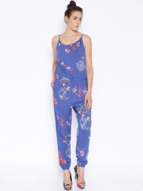 

People Blue Printed Jumpsuit