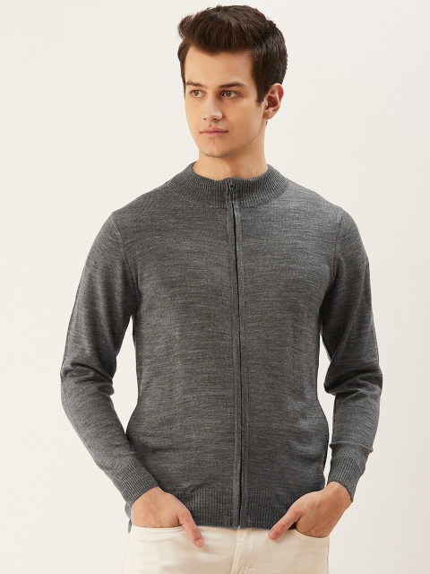

Monte Carlo Men Charcoal Grey Solid Cardigan