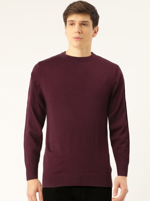 

Monte Carlo Men Aubergine Solid Pullover, Purple