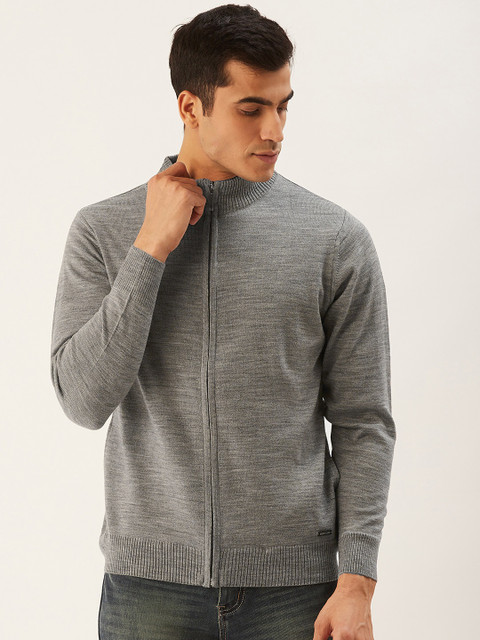 

Monte Carlo Men Grey Solid Cardigan