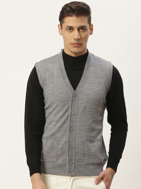 

Monte Carlo Men Grey Melange Solid Cardigan