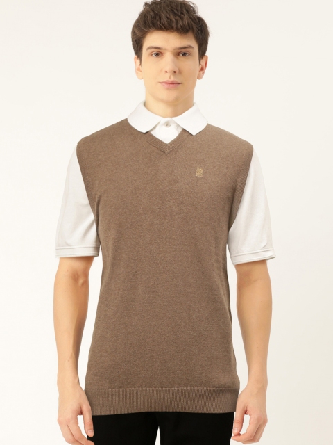 

Monte Carlo Men Brown Solid Sweater Vest