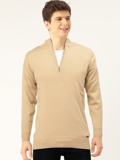 

Monte Carlo Men Beige Solid Pullover Sweater