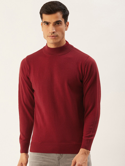 

Monte Carlo Men Maroon Solid Pullover Sweater