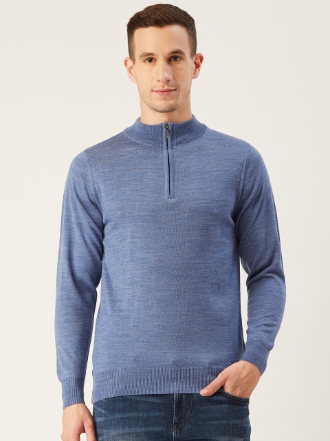 

Monte Carlo Men Blue Solid Pullover Sweater