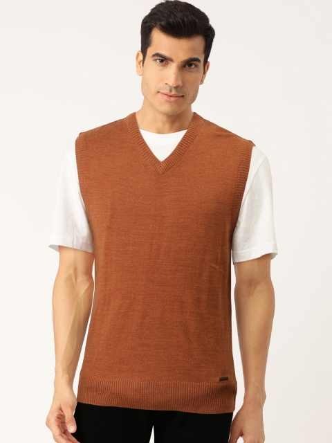 

Monte Carlo Men Brown Solid Sweater Vest