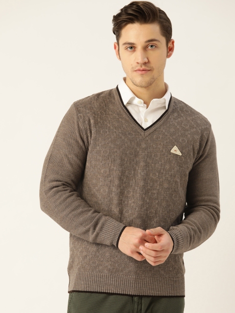 

Monte Carlo Men Taupe Self Design Pullover