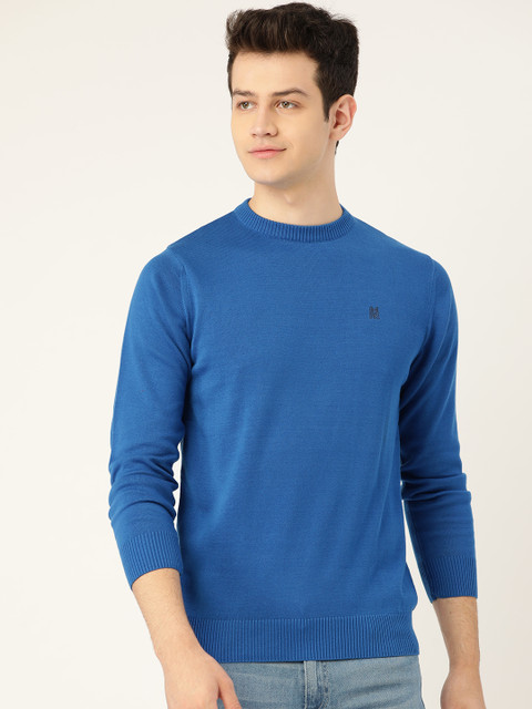 

Monte Carlo Men Blue Solid Pullover Sweater