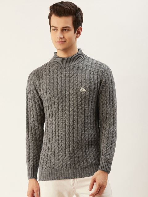 

Monte Carlo Men Charcoal Grey Cable Knit Pullover