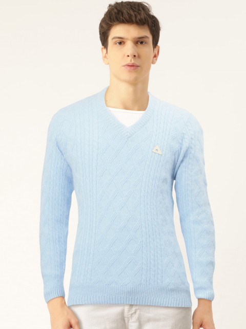 

Monte Carlo Men Blue Cable Knit Pullover Sweater