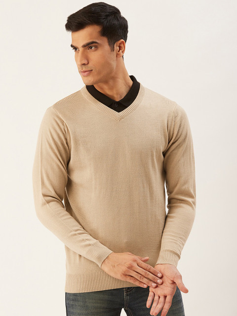 

Monte Carlo Men Beige Solid Pullover