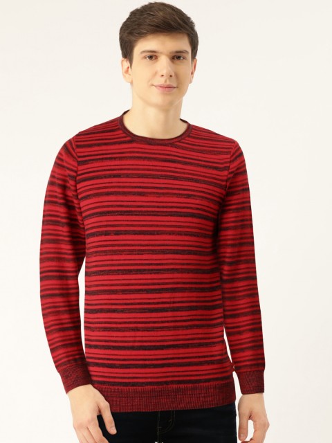 

Monte Carlo Men Red & Black Striped Pullover