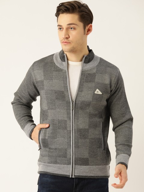 

Monte Carlo Men Grey Checked Cardigan