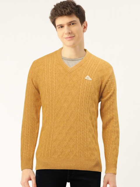 

Monte Carlo Men Mustard Yellow Cable Knitted Pullover