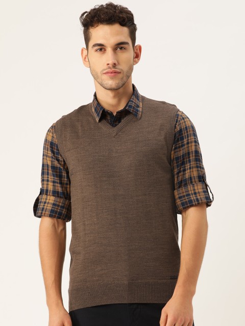 

Monte Carlo Men Brown Solid Sweater Vest