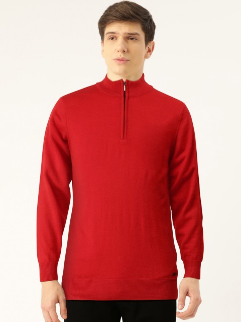 

Monte Carlo Men Red Solid Pullover Sweater