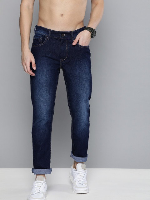 

HERE&NOW Men Blue Skinny Fit Mid-Rise Clean Look Stretchable Jeans