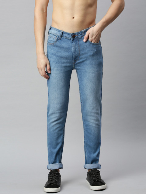 

HERE&NOW Men Blue Skinny Fit Mid-Rise Clean Look Stretchable Jeans