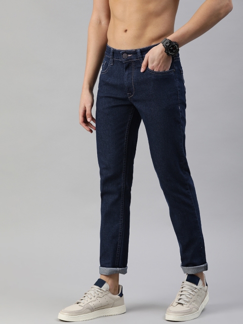 

HERE&NOW Men Navy Blue Slim Fit Mid-Rise Clean Look Stretchable Jeans