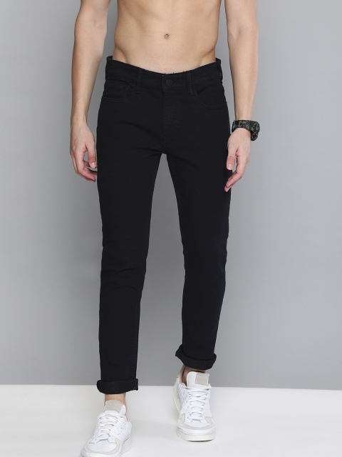 

HERE&NOW Men Black Skinny Fit Mid-Rise Clean Look Stretchable Jeans