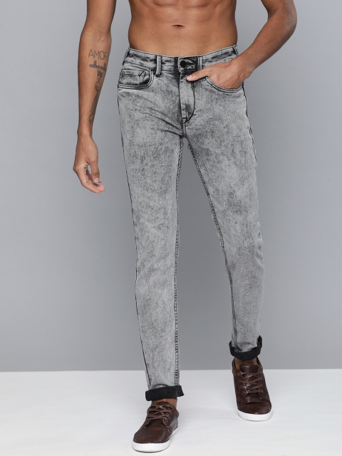 

HERE&NOW Men Grey Skinny Fit Mid-Rise Clean Look Stretchable Jeans