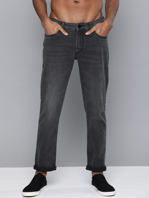 

HERE&NOW Men Black Slim Fit Mid-Rise Clean Look Stretchable Jeans