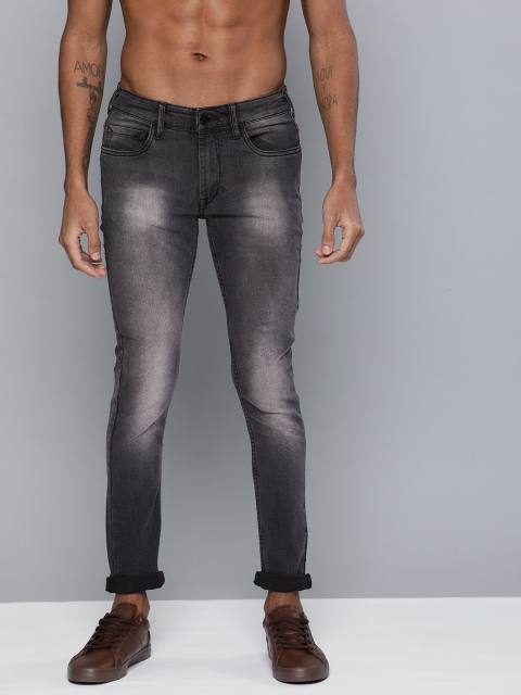 

HERE&NOW Men Black Skinny Fit Mid-Rise Clean Look Stretchable Jeans