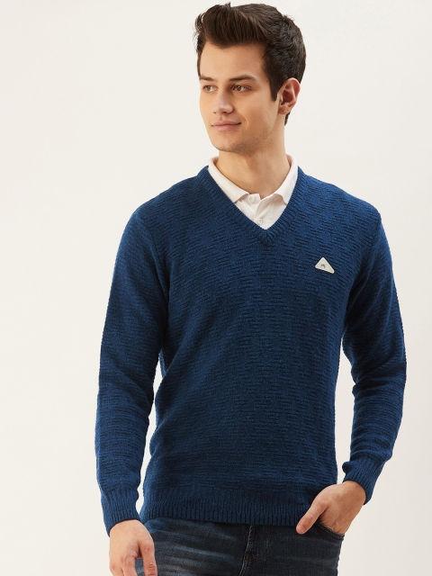 

Monte Carlo Men Navy Self Design Pullover, Navy blue