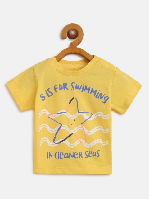 

Marks & Spencer Girls Yellow & Blue Star Print Pure Cotton T-shirt