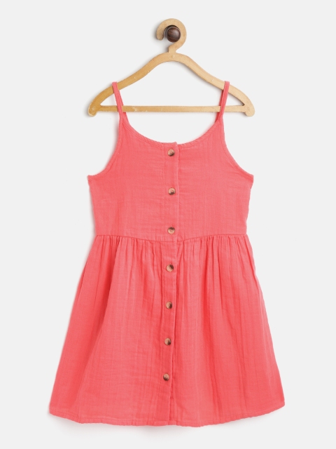 

Marks & Spencer Girls Coral Pink Solid A-Line Dress