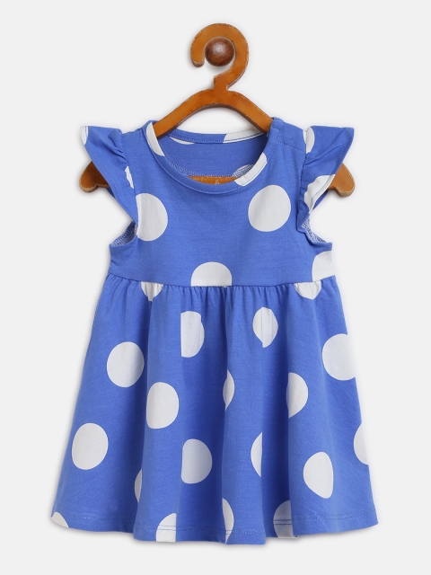 

Marks & Spencer Girls Blue & White Polka Dot Print A-Line Dress