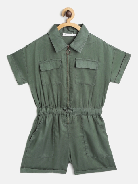 

Marks & Spencer Girls Olive Green Solid Playsuit