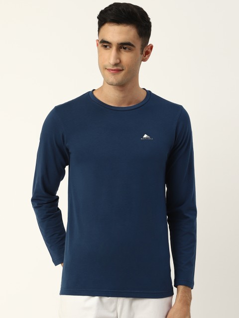 

Monte Carlo Men Navy Blue Solid Round Neck T-shirt